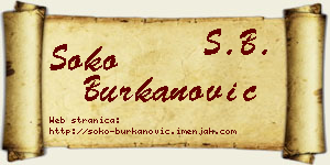 Soko Burkanović vizit kartica